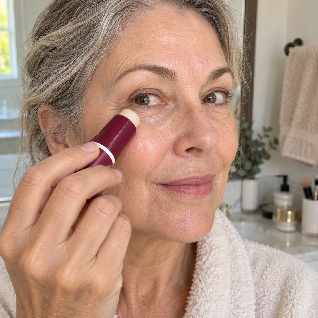 Targeted balm applied to a dry-looking area